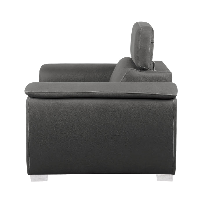 8228GY-1 Chair with Pull-out Ottoman - 8228GY-1