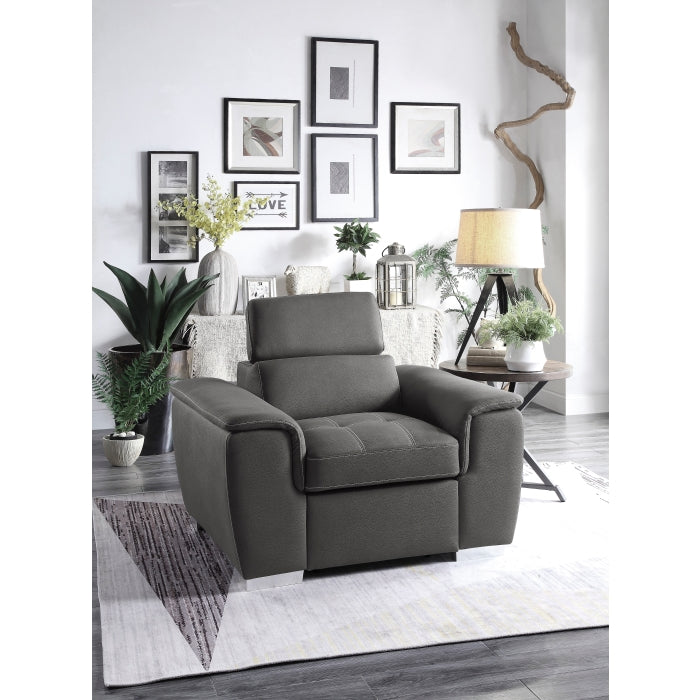 8228GY-1 Chair with Pull-out Ottoman - 8228GY-1