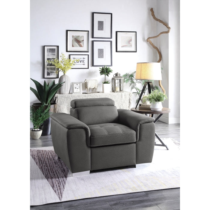 8228GY-1 Chair with Pull-out Ottoman - 8228GY-1