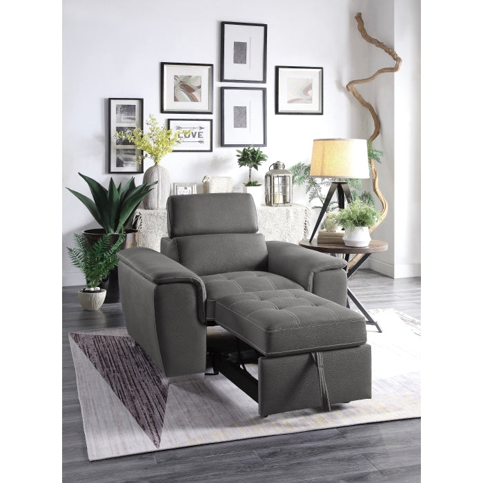 8228GY-1 Chair with Pull-out Ottoman - 8228GY-1