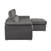 8228GY* (2)2-Piece Sectional with Adjustable Headrests, Pull-out Bed and Right Chaise with Hidden Storage - 8228GY*