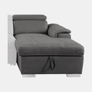 8228GY* (2)2-Piece Sectional with Adjustable Headrests, Pull-out Bed and Right Chaise with Hidden Storage - 8228GY*