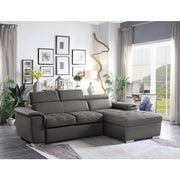8228GY* (2)2-Piece Sectional with Adjustable Headrests, Pull-out Bed and Right Chaise with Hidden Storage - 8228GY*