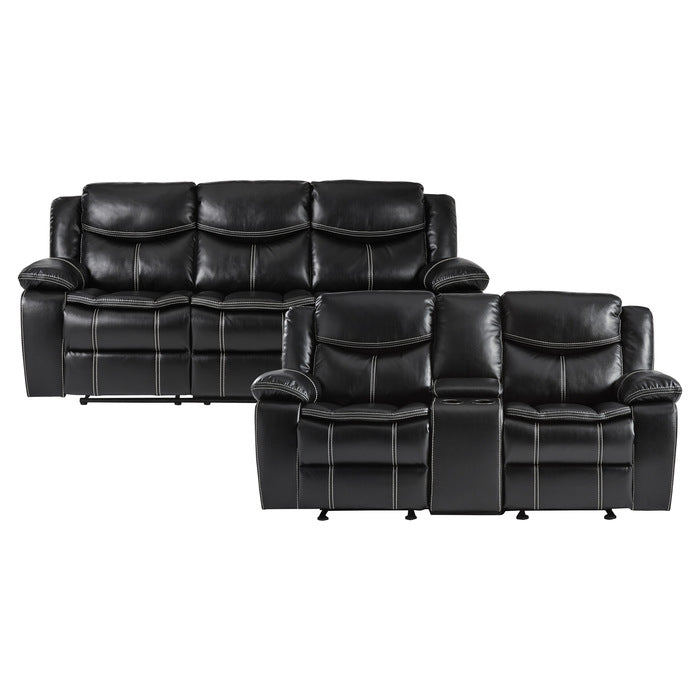 8230BLK*2 2pc Set: Sofa, Love - 8230BLK*2