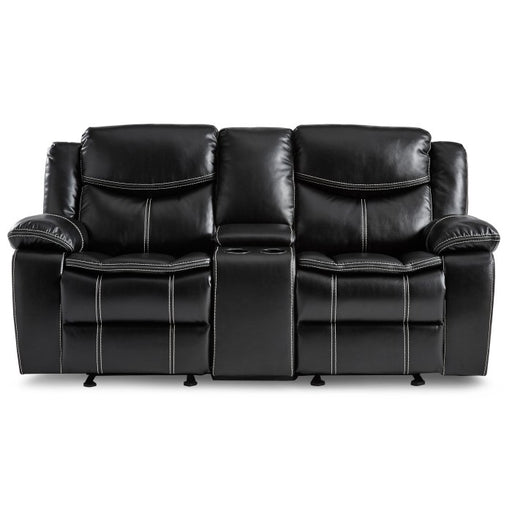 8230BLK-2 Double Glider Reclining Love Seat with Center Console - 8230BLK-2