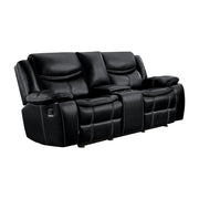 8230BLK-2 Double Glider Reclining Love Seat with Center Console - 8230BLK-2