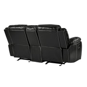 8230BLK-2 Double Glider Reclining Love Seat with Center Console - 8230BLK-2