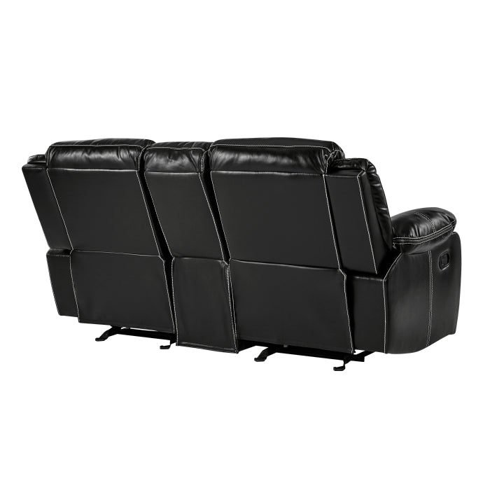 8230BLK-2 Double Glider Reclining Love Seat with Center Console - 8230BLK-2