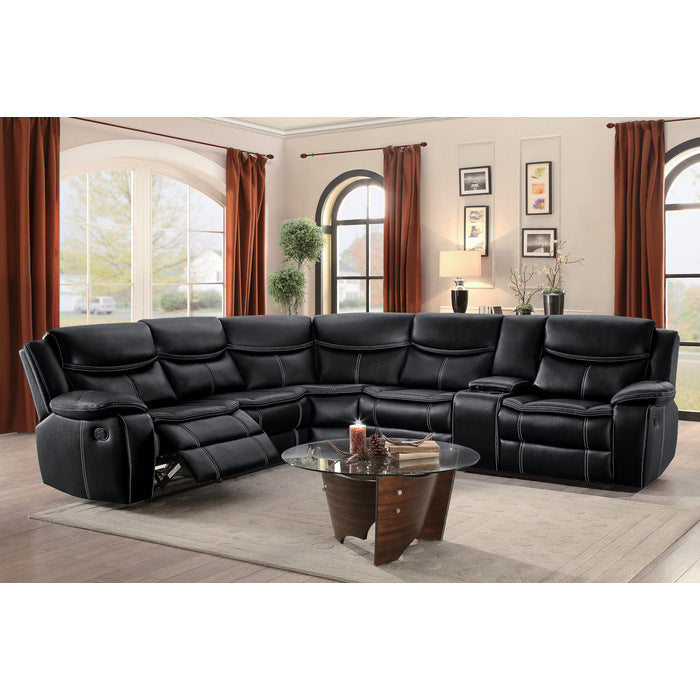 8230BLK*SC (3)3-Piece Sectional with Right Console - 8230BLK*SC