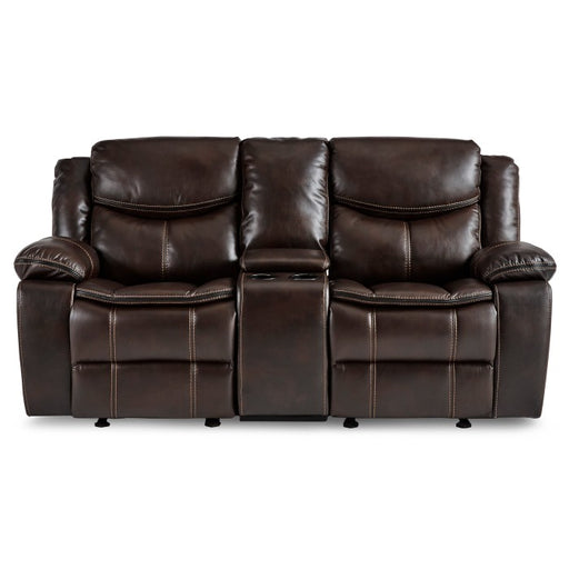 8230BRW-2 Double Glider Reclining Love Seat with Center Console - 8230BRW-2