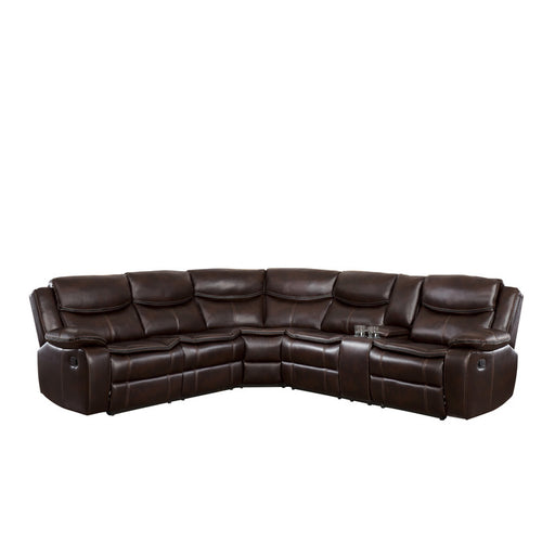 8230BRW*SC (3)3-Piece Sectional with Right Console - 8230BRW*SC