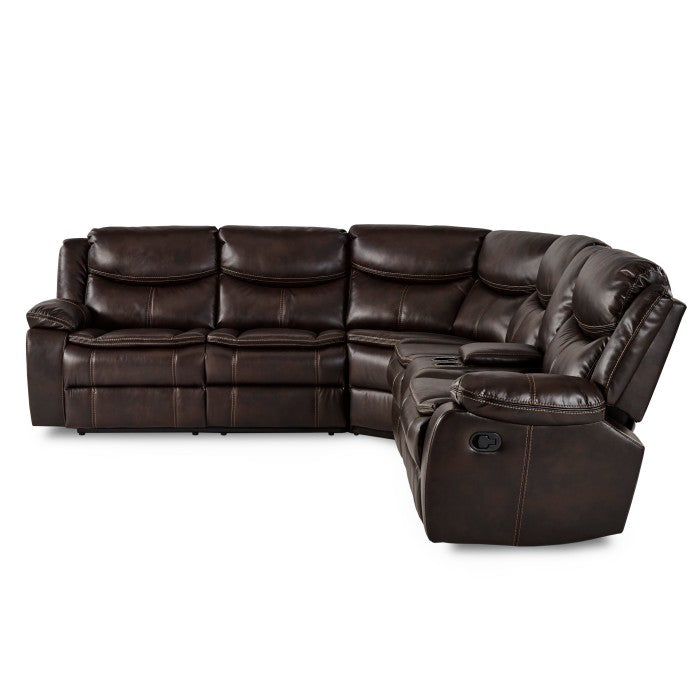 8230BRW*SC (3)3-Piece Sectional with Right Console - 8230BRW*SC