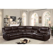 8230BRW*SC (3)3-Piece Sectional with Right Console - 8230BRW*SC