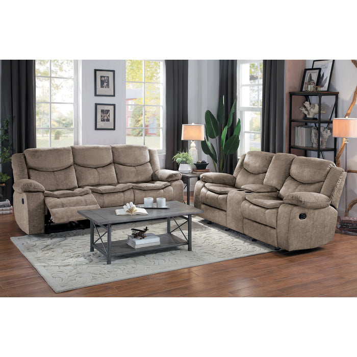 8230FBR-2 Double Glider Reclining Love Seat with Center Console - 8230FBR-2