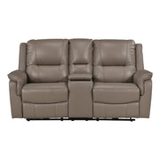 8301DTP-2PW Power Double Reclining Love Seat with Center Console, Hidden Arms Cup Holders, Charging Ports and Wireless Charger - 8301DTP-2PW