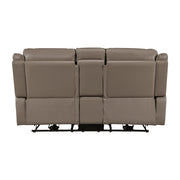 8301DTP-2PW Power Double Reclining Love Seat with Center Console, Hidden Arms Cup Holders, Charging Ports and Wireless Charger - 8301DTP-2PW