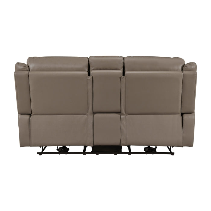 8301DTP-2PW Power Double Reclining Love Seat with Center Console, Hidden Arms Cup Holders, Charging Ports and Wireless Charger - 8301DTP-2PW