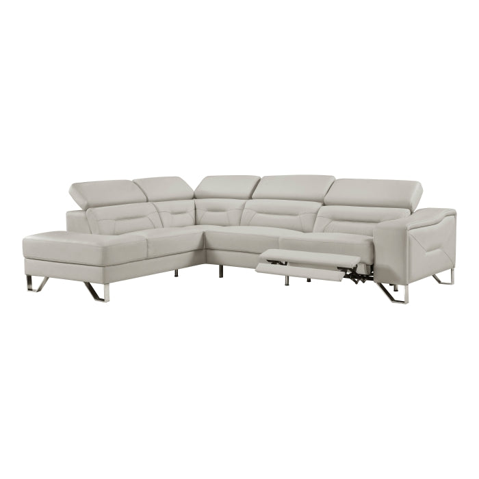 8304LGY*2LC2RPW (2)2-Piece Sectional with Left Chaise, Adjustable Headrests and Charging ports - 8304LGY*2LC2RPW