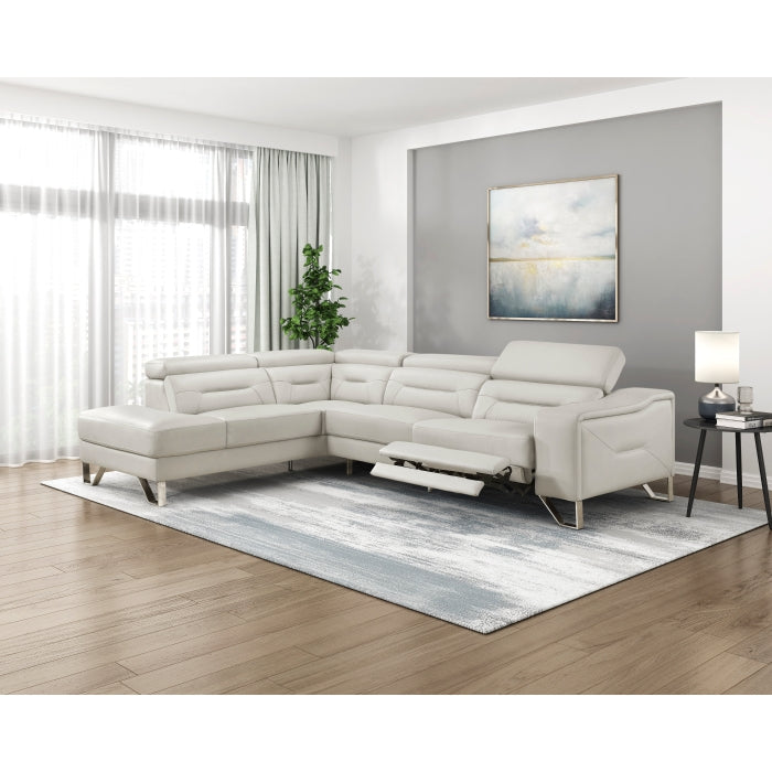 8304LGY*2LC2RPW (2)2-Piece Sectional with Left Chaise, Adjustable Headrests and Charging ports - 8304LGY*2LC2RPW