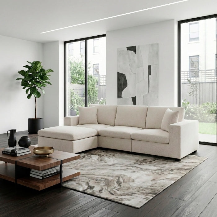 8310NBE*4AC2C1AOT (4)4-Piece Modular Sectional with Ottoman - 8310NBE*4AC2C1AOT