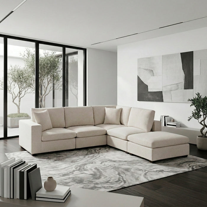 8310NBE*52ACC1ACROT (5)5-Piece Modular Sectional with Ottoman - 8310NBE*52ACC1ACROT