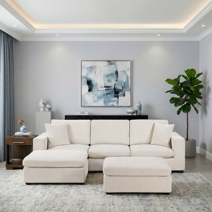 8310NBE*5AC2C1A2OT (5)5-Piece Modular Sectional with Two Ottomans - 8310NBE*5AC2C1A2OT