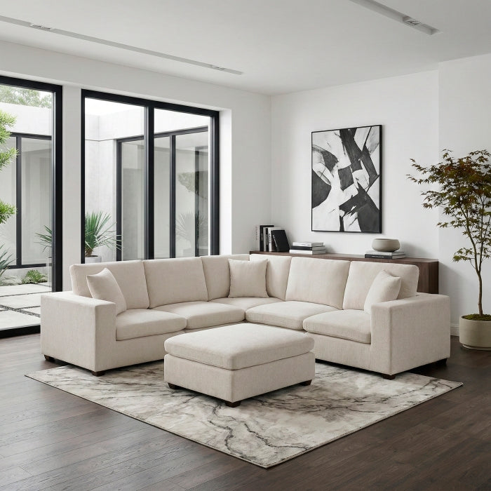 8310NBE*62AC2C1ACROT (6)6-Piece Modular Sectional with Ottoman - 8310NBE*62AC2C1ACROT