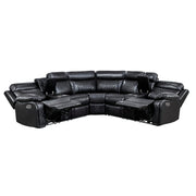 8315BLK*SCPW (3)3-Piece Power Reclining Sectional with Two Consoles, Speakers, Subwoofer, LED Lighting and  Charging Port - 8315BLK*SCPW