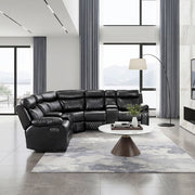 8315BLK*SCPW (3)3-Piece Power Reclining Sectional with Two Consoles, Speakers, Subwoofer, LED Lighting and  Charging Port - 8315BLK*SCPW