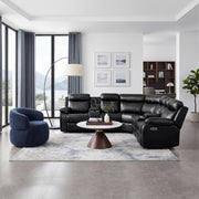 8315BLK*SCPW (3)3-Piece Power Reclining Sectional with Two Consoles, Speakers, Subwoofer, LED Lighting and  Charging Port - 8315BLK*SCPW
