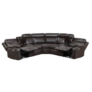 8315DBR*SCPW (3)3-Piece Power Reclining Sectional with Two Consoles, Speakers, Subwoofer, LED Lighting and  Charging Port - 8315DBR*SCPW