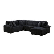 8317BLK*33LRC (3)3-Piece Sectional with Pull-out Bed, Right Side Chaise and Hidden Storage - 8317BLK*33LRC