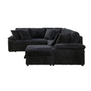 8317BLK*33LRC (3)3-Piece Sectional with Pull-out Bed, Right Side Chaise and Hidden Storage - 8317BLK*33LRC