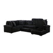 8317BLK*33LRC (3)3-Piece Sectional with Pull-out Bed, Right Side Chaise and Hidden Storage - 8317BLK*33LRC