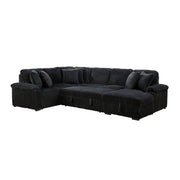 8317BLK*33LRC (3)3-Piece Sectional with Pull-out Bed, Right Side Chaise and Hidden Storage - 8317BLK*33LRC