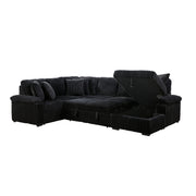 8317BLK*33LRC (3)3-Piece Sectional with Pull-out Bed, Right Side Chaise and Hidden Storage - 8317BLK*33LRC