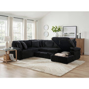 8317BLK*33LRC (3)3-Piece Sectional with Pull-out Bed, Right Side Chaise and Hidden Storage - 8317BLK*33LRC