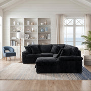 8317BLK*33LRC (3)3-Piece Sectional with Pull-out Bed, Right Side Chaise and Hidden Storage - 8317BLK*33LRC