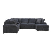8317DGY*33LRC (3)3-Piece Sectional with Pull-out Bed, Right Side Chaise and Hidden Storage - 8317DGY*33LRC