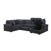 8317DGY*33LRC (3)3-Piece Sectional with Pull-out Bed, Right Side Chaise and Hidden Storage - 8317DGY*33LRC