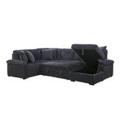 8317DGY*33LRC (3)3-Piece Sectional with Pull-out Bed, Right Side Chaise and Hidden Storage - 8317DGY*33LRC