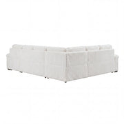 8317WHT*33LRC (3)3-Piece Sectional with Pull-out Bed, Right Side Chaise and Hidden Storage - 8317WHT*33LRC