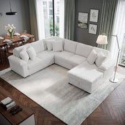8317WHT*33LRC (3)3-Piece Sectional with Pull-out Bed, Right Side Chaise and Hidden Storage - 8317WHT*33LRC