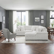 8317WHT*33LRC (3)3-Piece Sectional with Pull-out Bed, Right Side Chaise and Hidden Storage - 8317WHT*33LRC