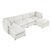 8338BE*62CR2AC2OT (6)6-Piece Modular Sectional with Two Ottomans - 8338BE*62CR2AC2OT