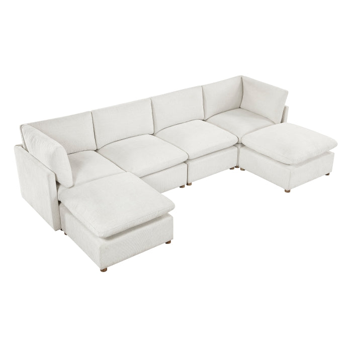 8338BE*62CR2AC2OT (6)6-Piece Modular Sectional with Two Ottomans - 8338BE*62CR2AC2OT