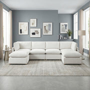 8338BE*62CR2AC2OT (6)6-Piece Modular Sectional with Two Ottomans - 8338BE*62CR2AC2OT