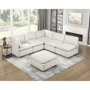 8338BE*62CR3ACOT (6)6-Piece Modular Sectional with Ottoman - 8338BE*62CR3ACOT