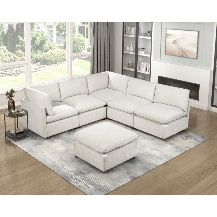 8338BE*62CR3ACOT (6)6-Piece Modular Sectional with Ottoman - 8338BE*62CR3ACOT