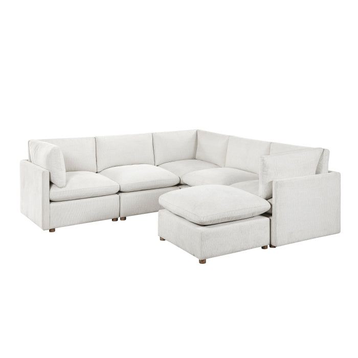 8338BE*63CR2ACOT (6)6-Piece Modular Sectional with Ottoman - 8338BE*63CR2ACOT